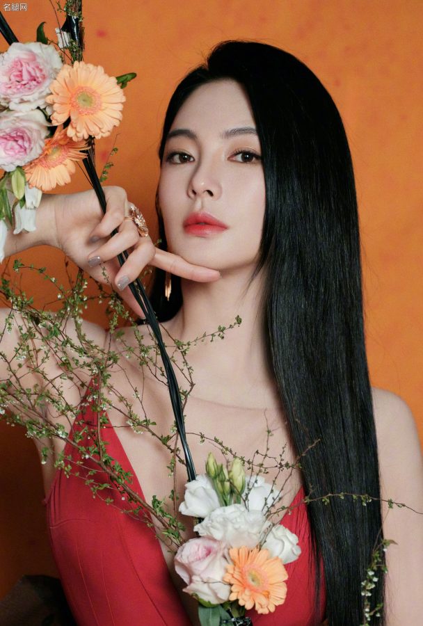 女明星张雨绮穿深V红裙大展成熟美艳魅力(4/4)