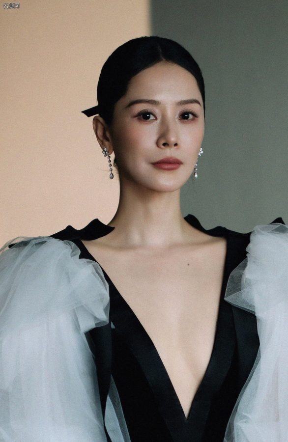 海清穿深V礼服秀半球亮相时尚芭莎活动(5/12)