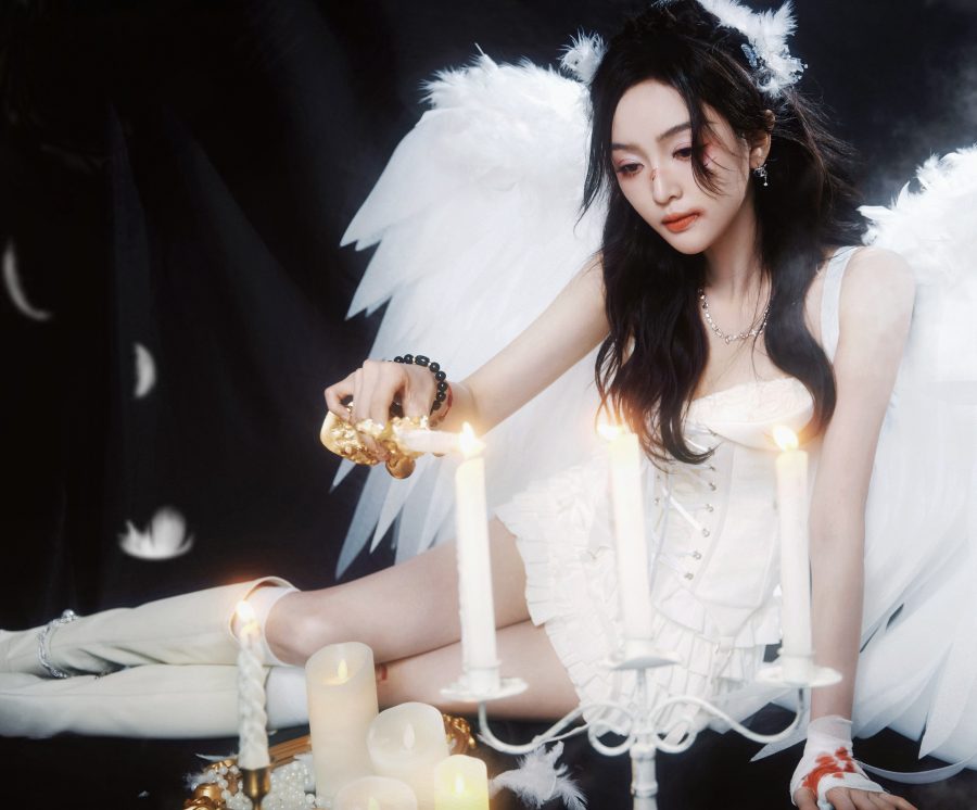 吴宣仪演绎战损版天使美腿受伤(5/8)