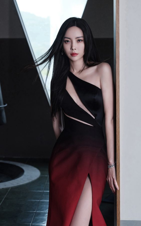 于文文身着一条高开叉性感礼服现身微博之夜盛典红毯(2/6)