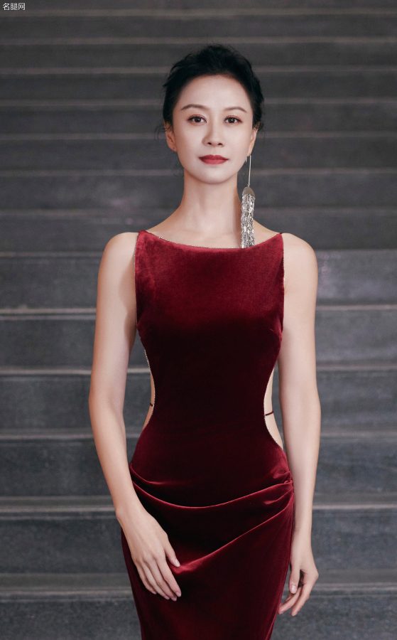 倪虹洁穿露背晚礼服大秀窈窕身材细腰美背(7/11)