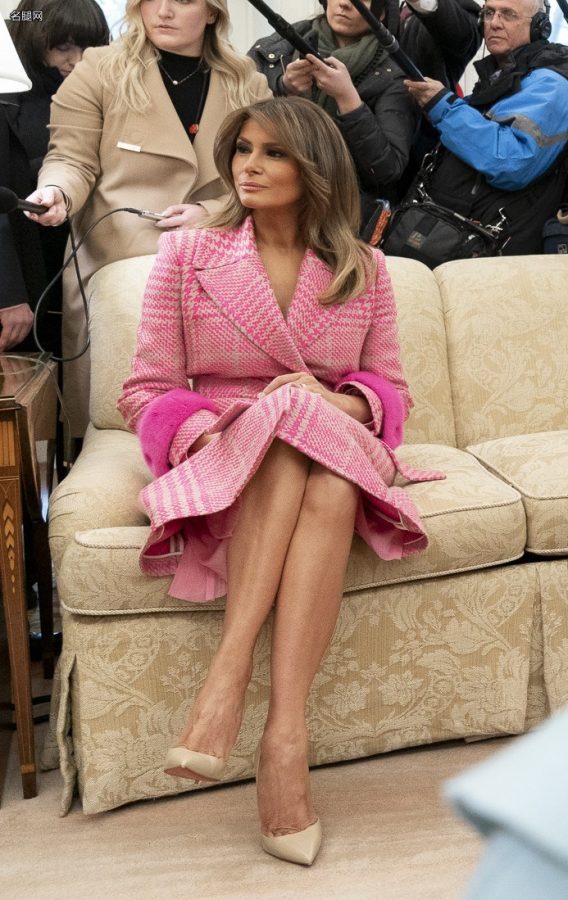 美国第一夫人Melania Trump与哥伦比亚第一夫人María Juliana Ruiz见面(2/8)