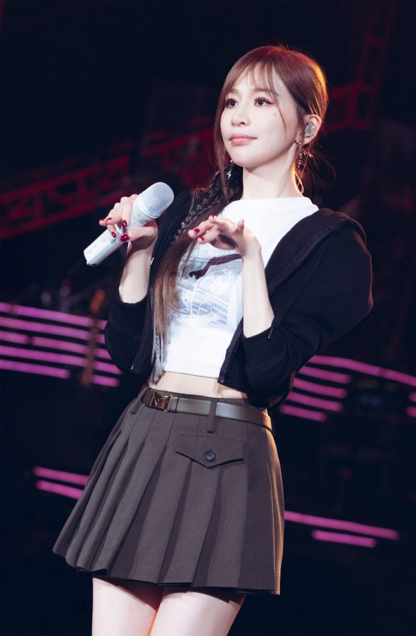 王心凌在演唱会上穿超短百褶裙大秀无敌细长美腿(8/13)