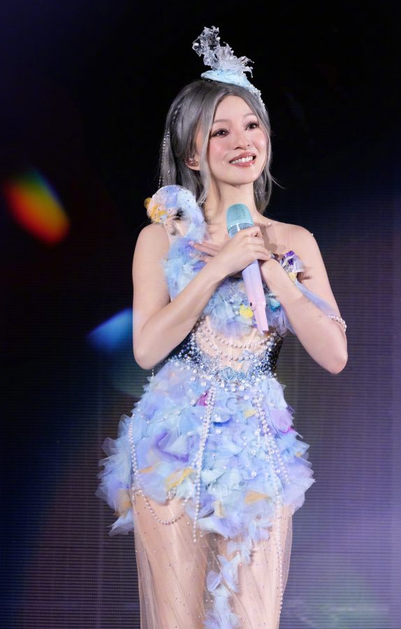 张韶涵演唱会穿薄纱裙透出极品美腿(7/81)