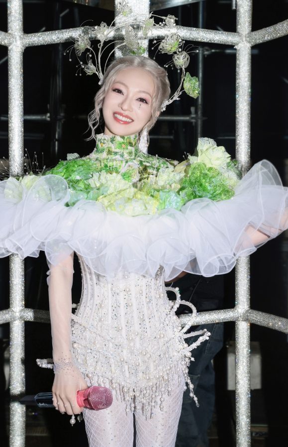 张韶涵演唱会花仙子造型上穿白色裤袜秀美腿(4/72)