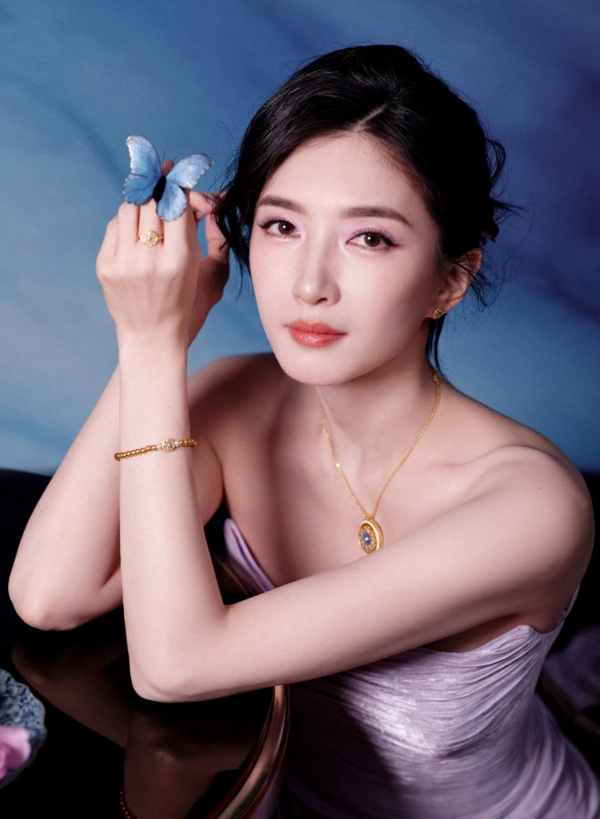 江疏影一些紫色高开叉晚礼服秀玉腿如美神维纳斯(6/15)