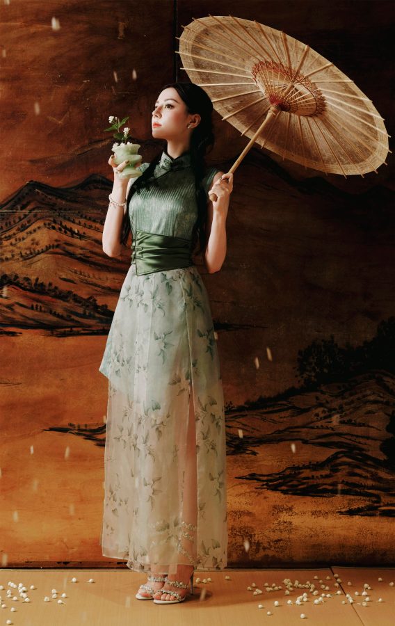 古风女神迪丽热巴旗袍纱裙造型玉腿美足动人展现(5/13)