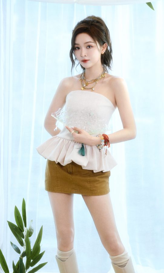 甜酷风潮！气质女神吴宣仪解锁新造型，美腿搭配高筒袜太吸睛！(3/5)