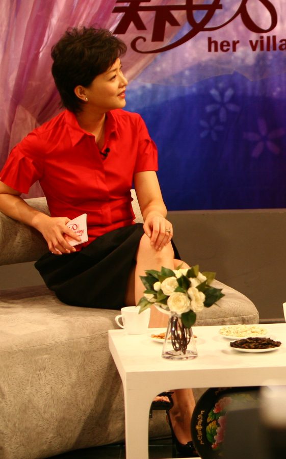 早期《天下女人》主持人杨澜穿露趾高跟现场照(2/8)